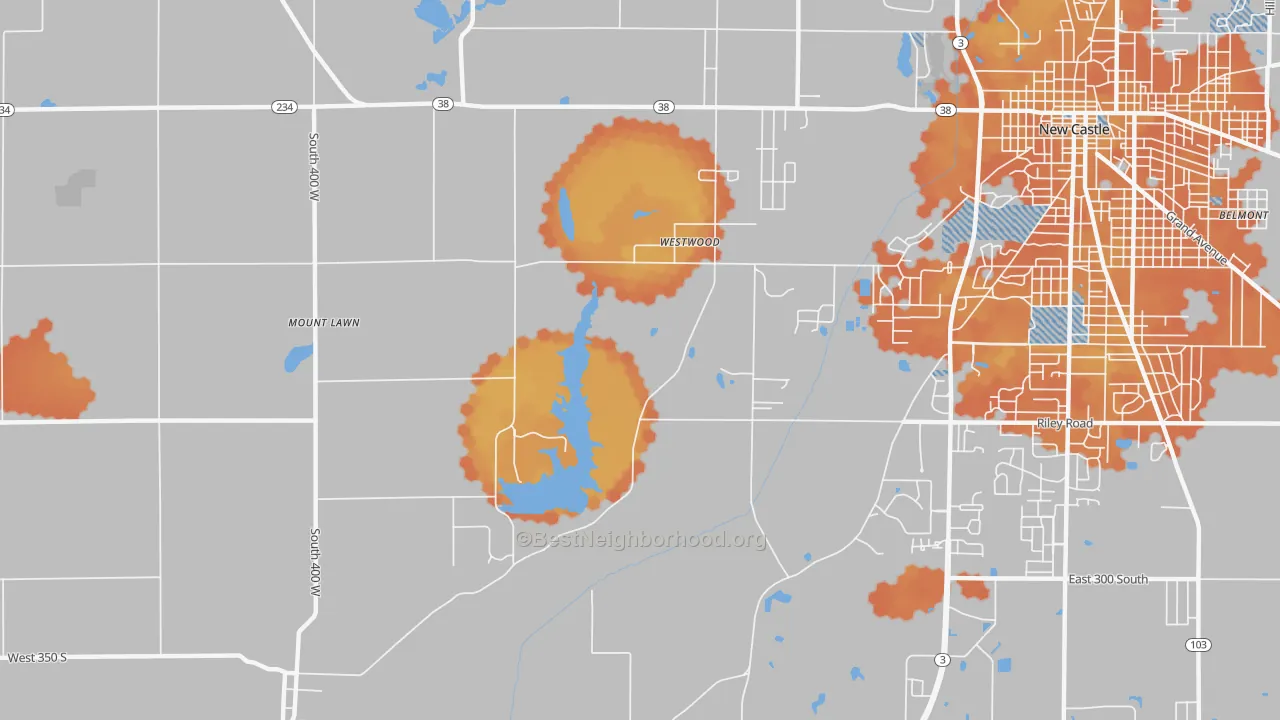 Bike Grade map of Westwood, IN
