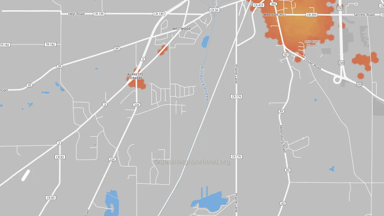 Bike Grade map of Westwood, OH