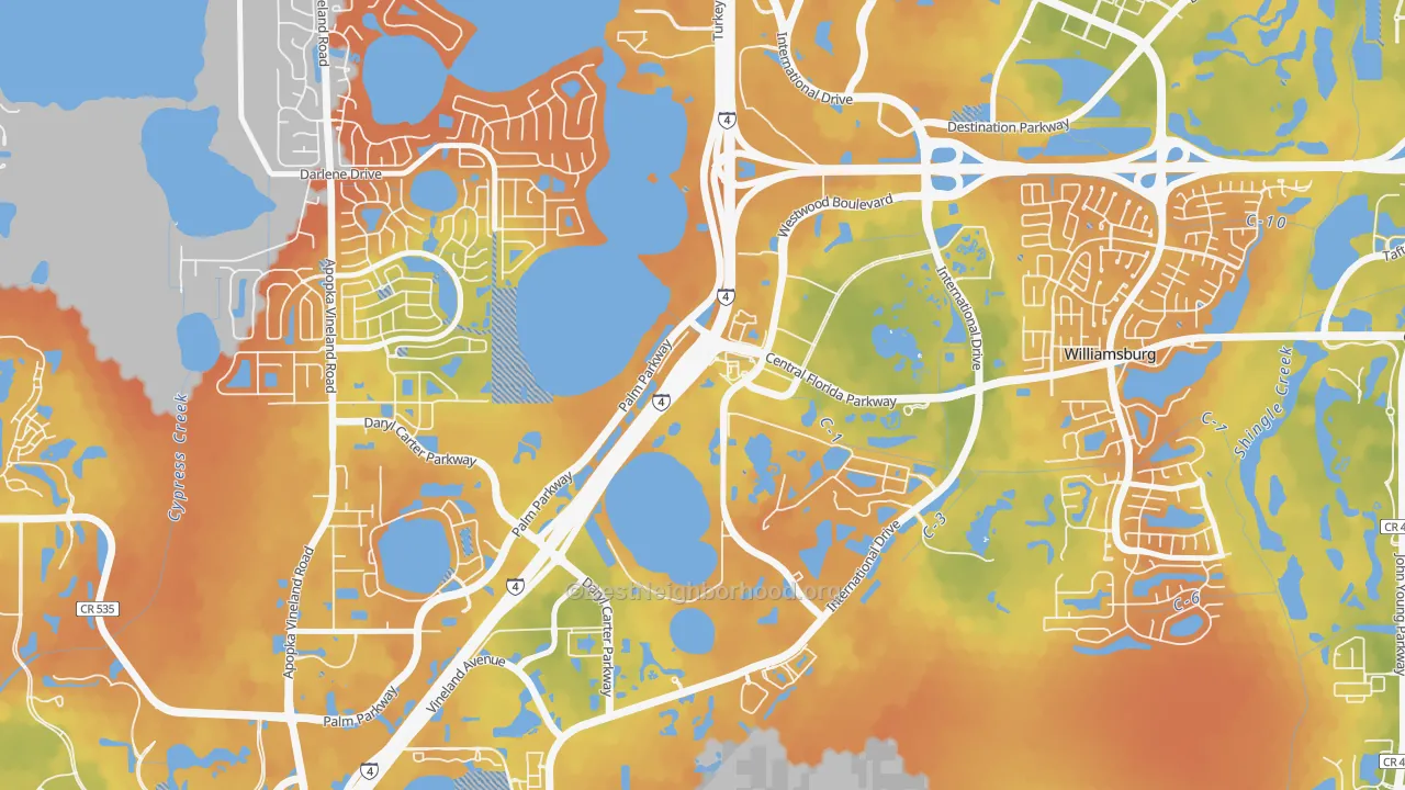 Bike Grade map of Westwood, Orlando, FL