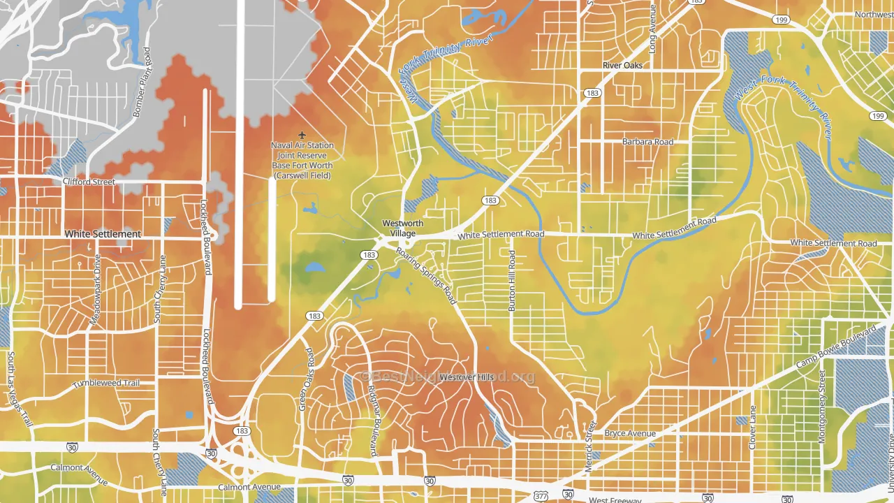 Bike Grade map of Westworth Village, TX