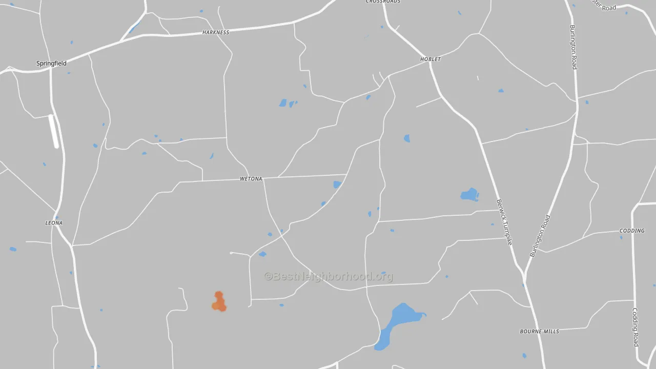 Bike Grade map of Wetona, PA