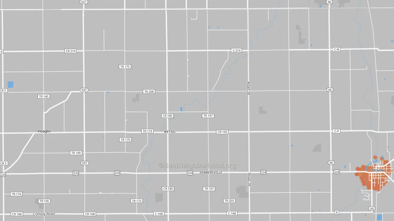 Bike Grade map of Wetsel, OH