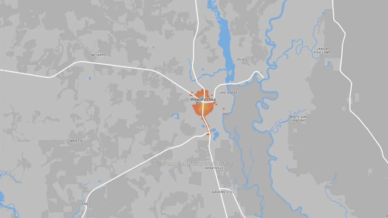 Bike Grade map of Wewahitchka, FL