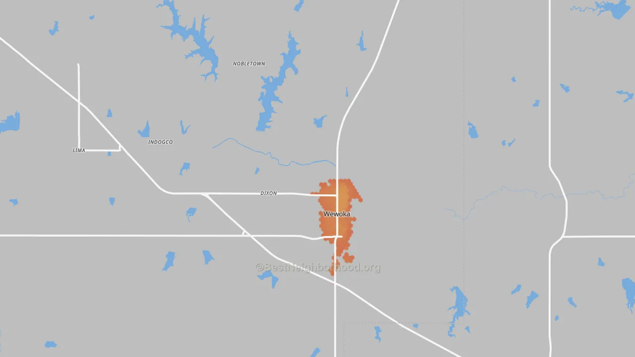 Bike Grade map of Wewoka, OK