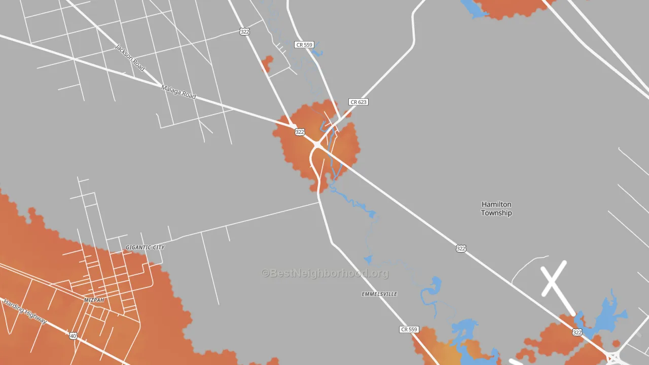Bike Grade map of Weymouth, NJ