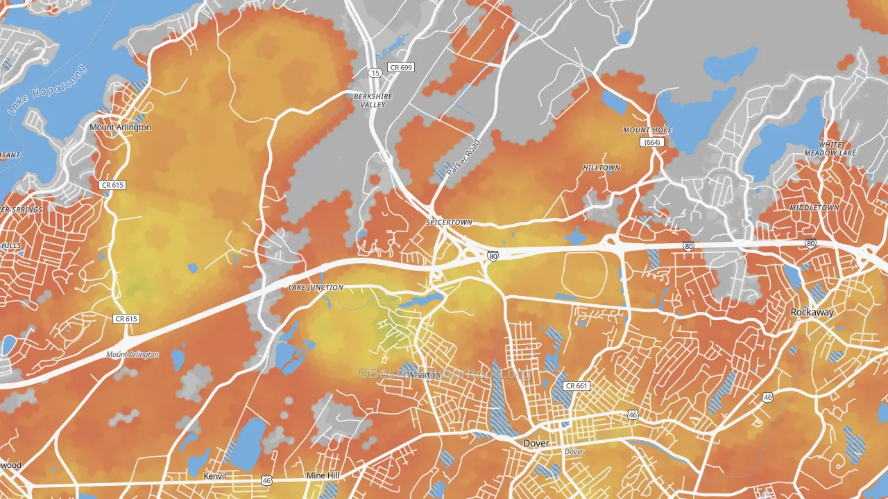 Bike Grade map of Wharton, NJ