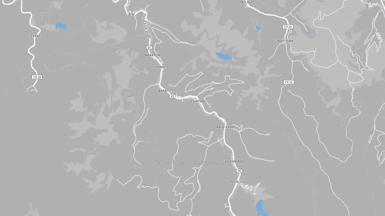 Bike Grade map of Wharton, WV