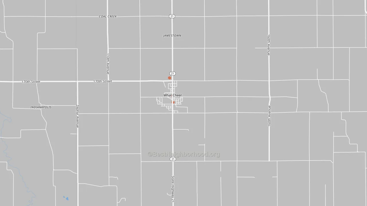 Bike Grade map of What Cheer, IA