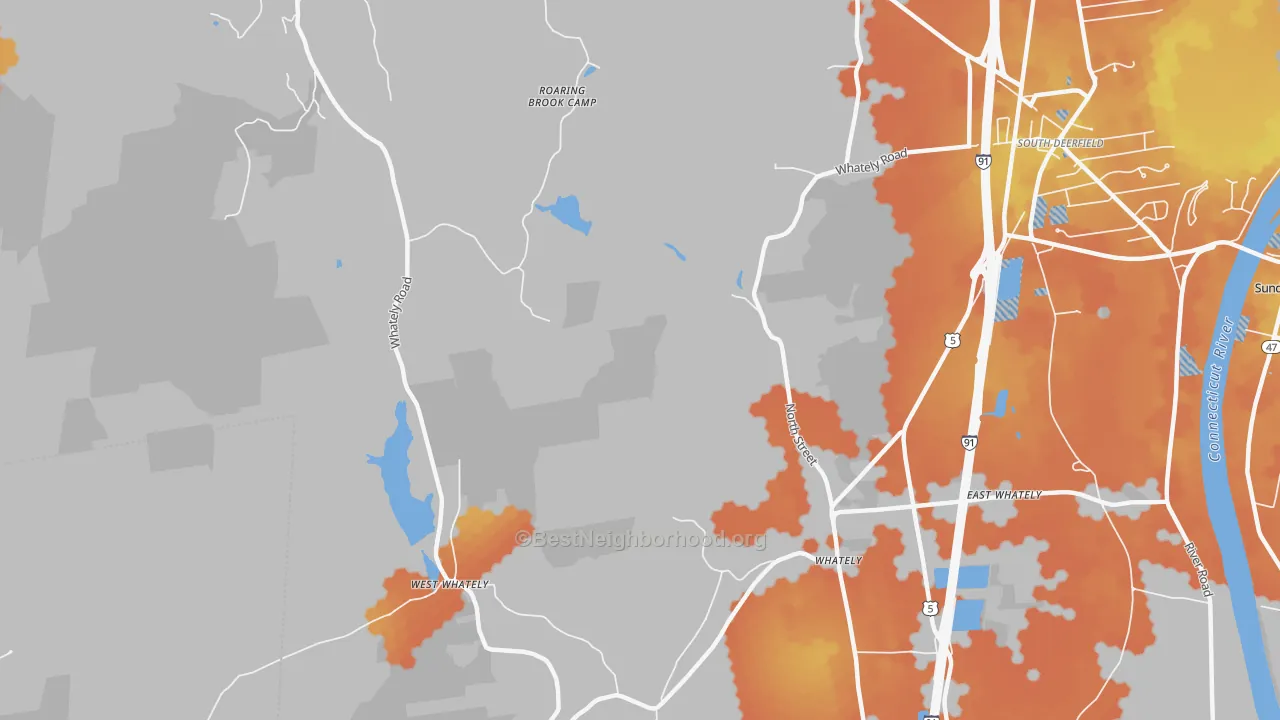 Bike Grade map of Whately, MA