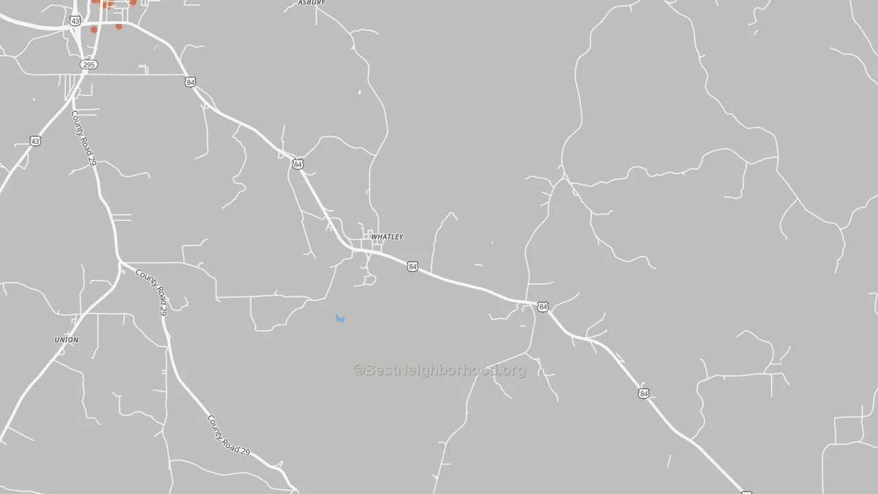 Bike Grade map of Whatley, AL