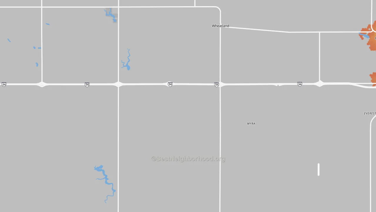 Bike Grade map of Wheatland, ND