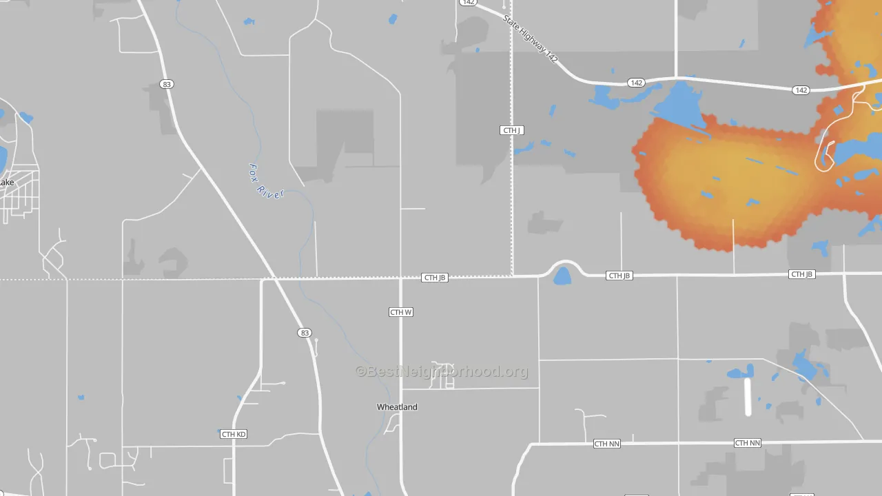 Bike Grade map of Wheatland, WI