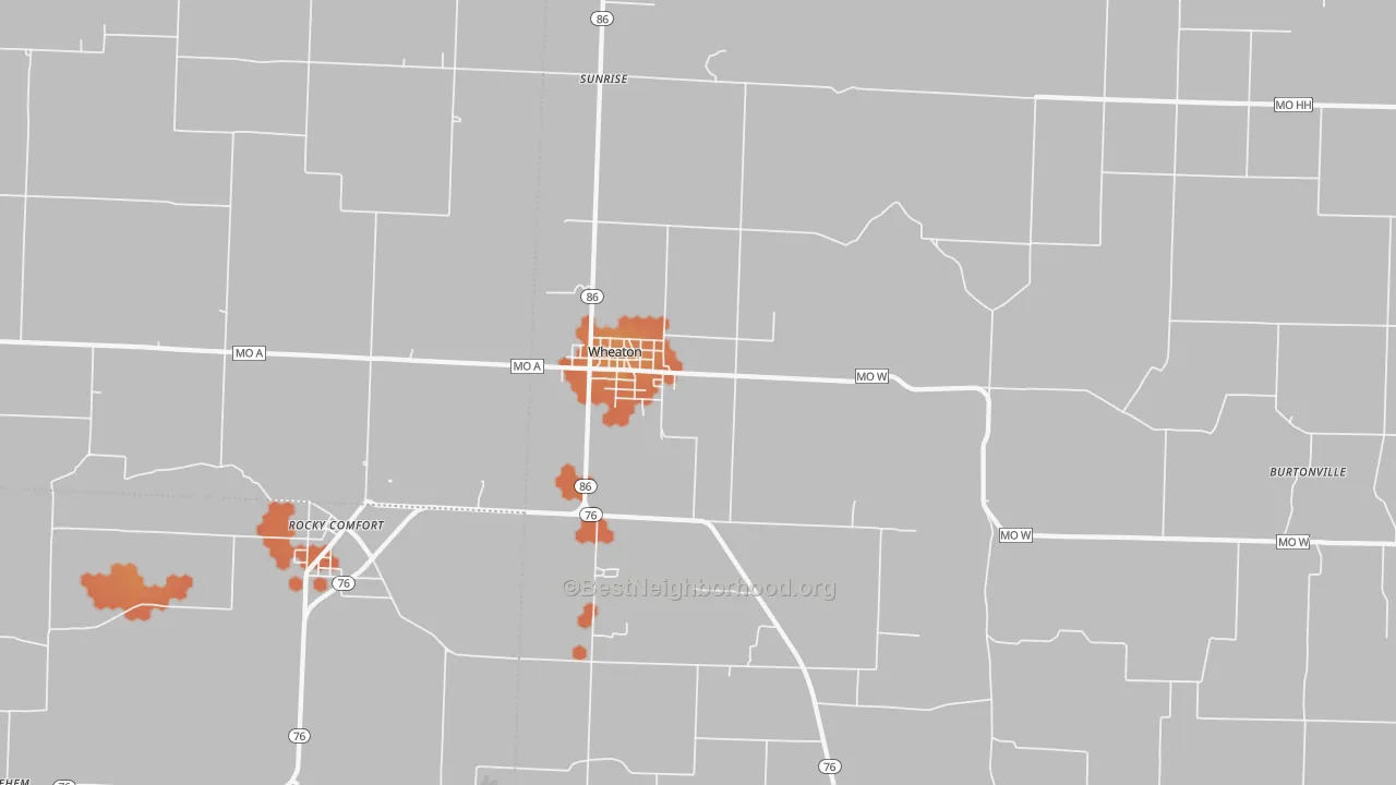 Bike Grade map of Wheaton, MO