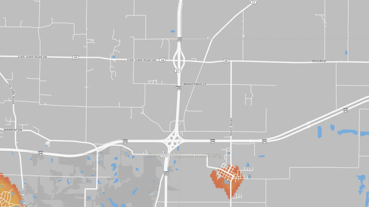 Bike Grade map of Wheatonville, IN