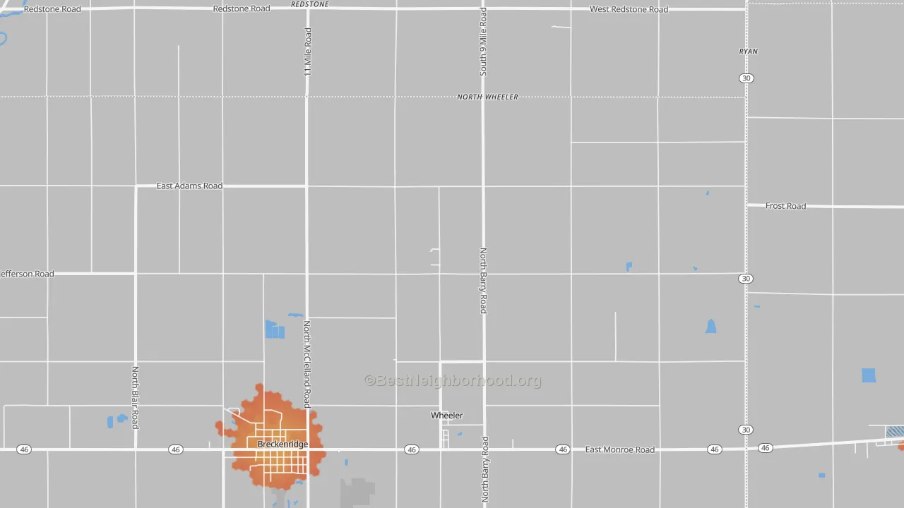 Bike Grade map of Wheeler, MI