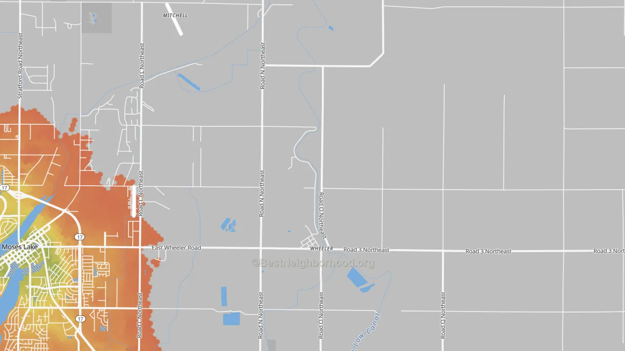Bike Grade map of Wheeler, WA