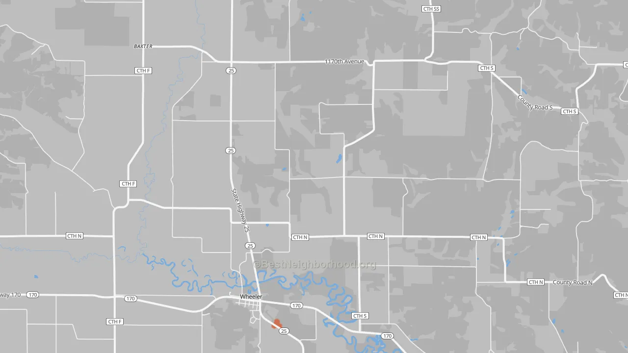 Bike Grade map of Wheeler, WI