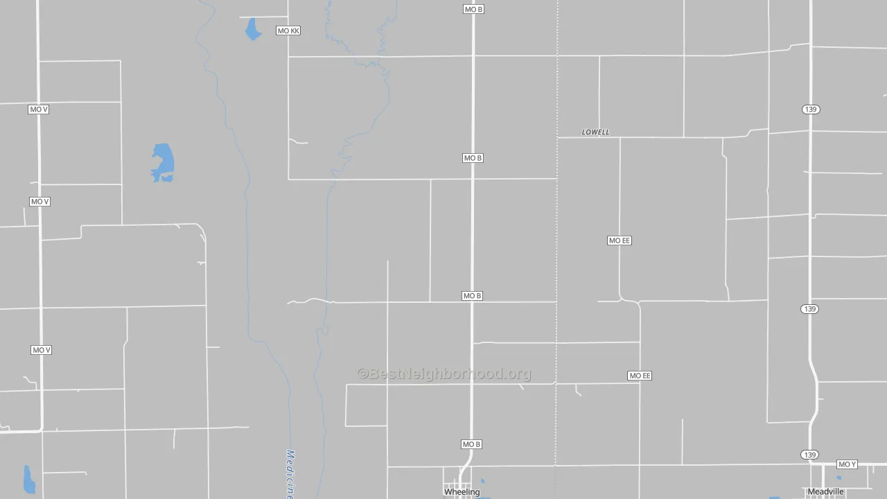 Bike Grade map of Wheeling, MO