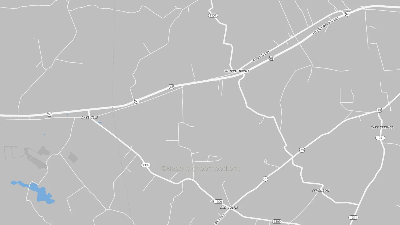 Bike Grade map of Whippoorwill, KY