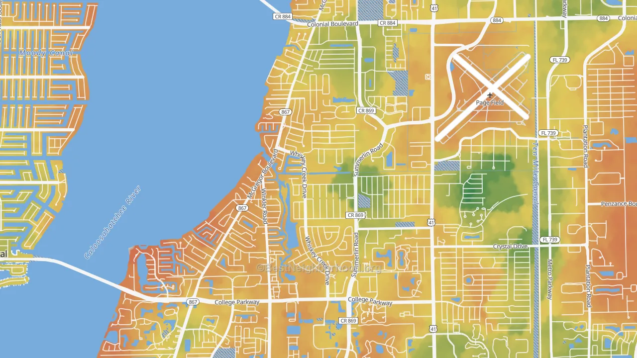 Bike Grade map of Whiskey Creek, FL