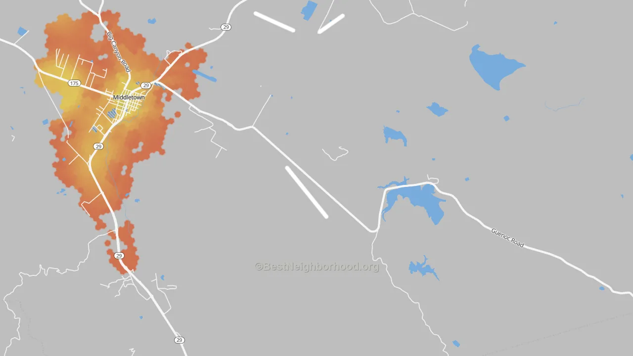Bike Grade map of Whispering Pines, CA