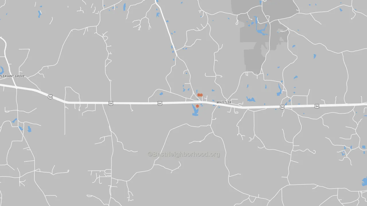 Bike Grade map of Whistler, MS