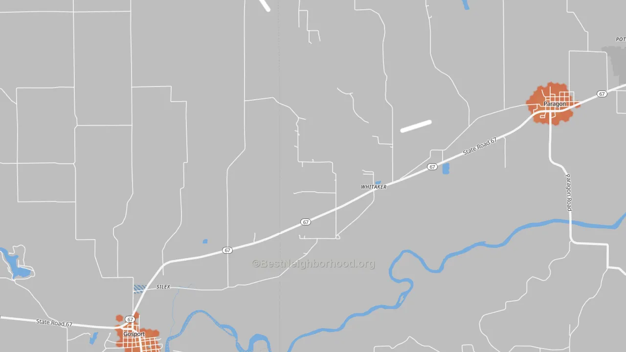 Bike Grade map of Whitaker, IN