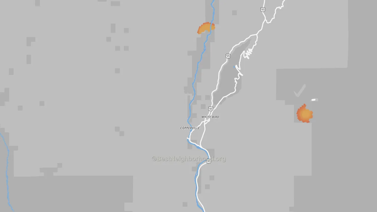 Bike Grade map of White Bird, ID
