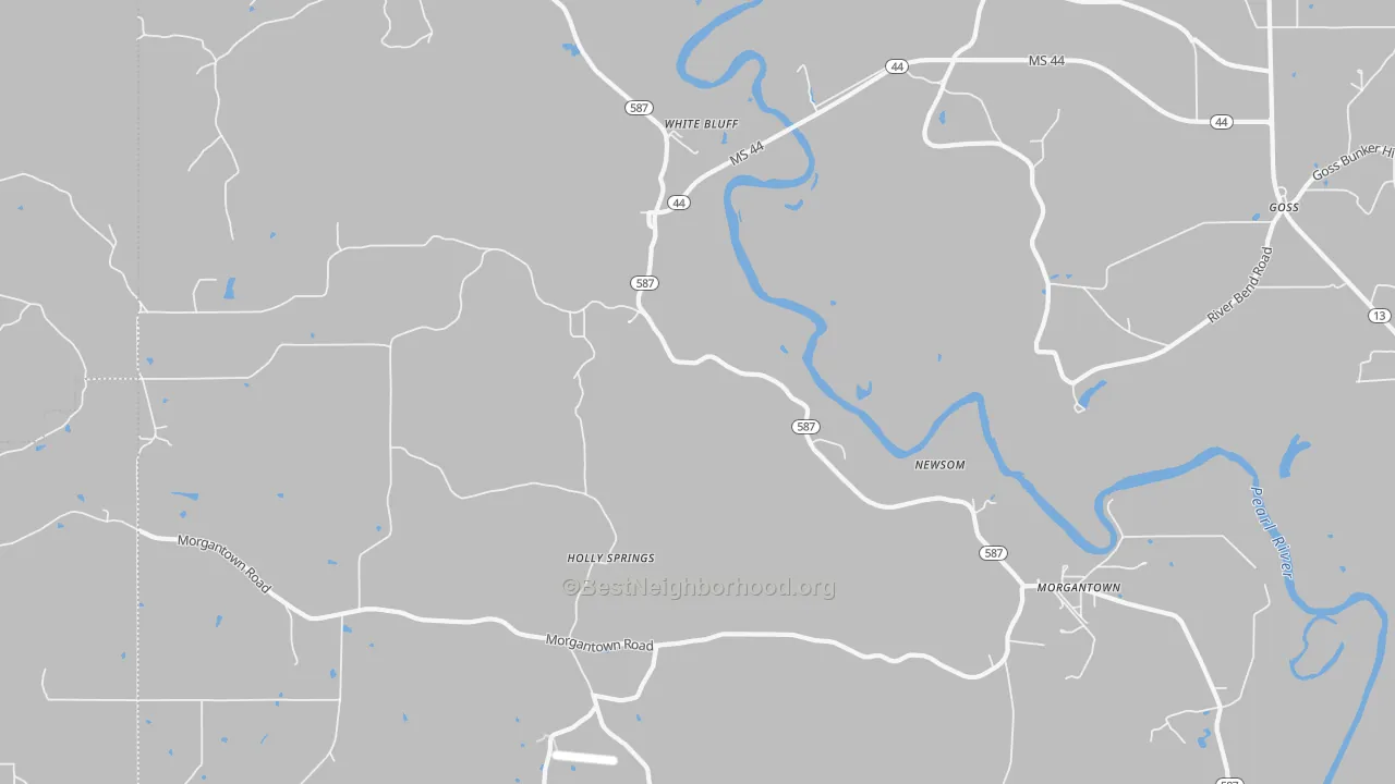 Bike Grade map of White Bluff, MS