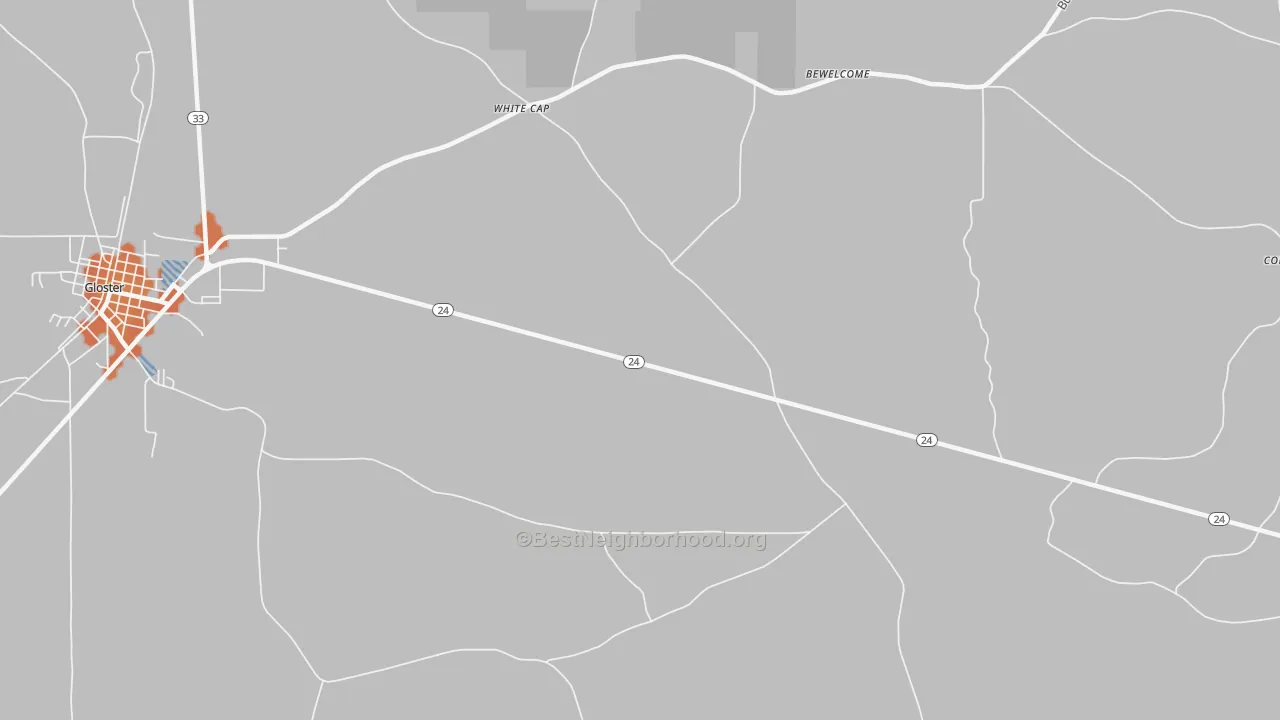 Bike Grade map of White Cap, MS