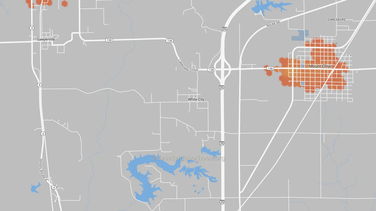 Bike Grade map of White City, IL