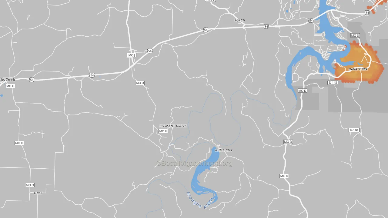 Bike Grade map of White City, MO