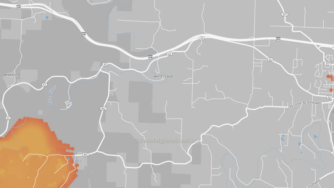 Bike Grade map of White Cloud, IN