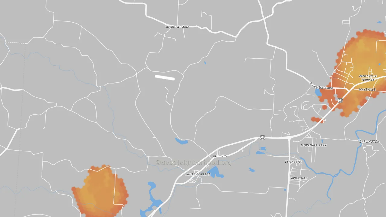 Bike Grade map of White Cottage, OH