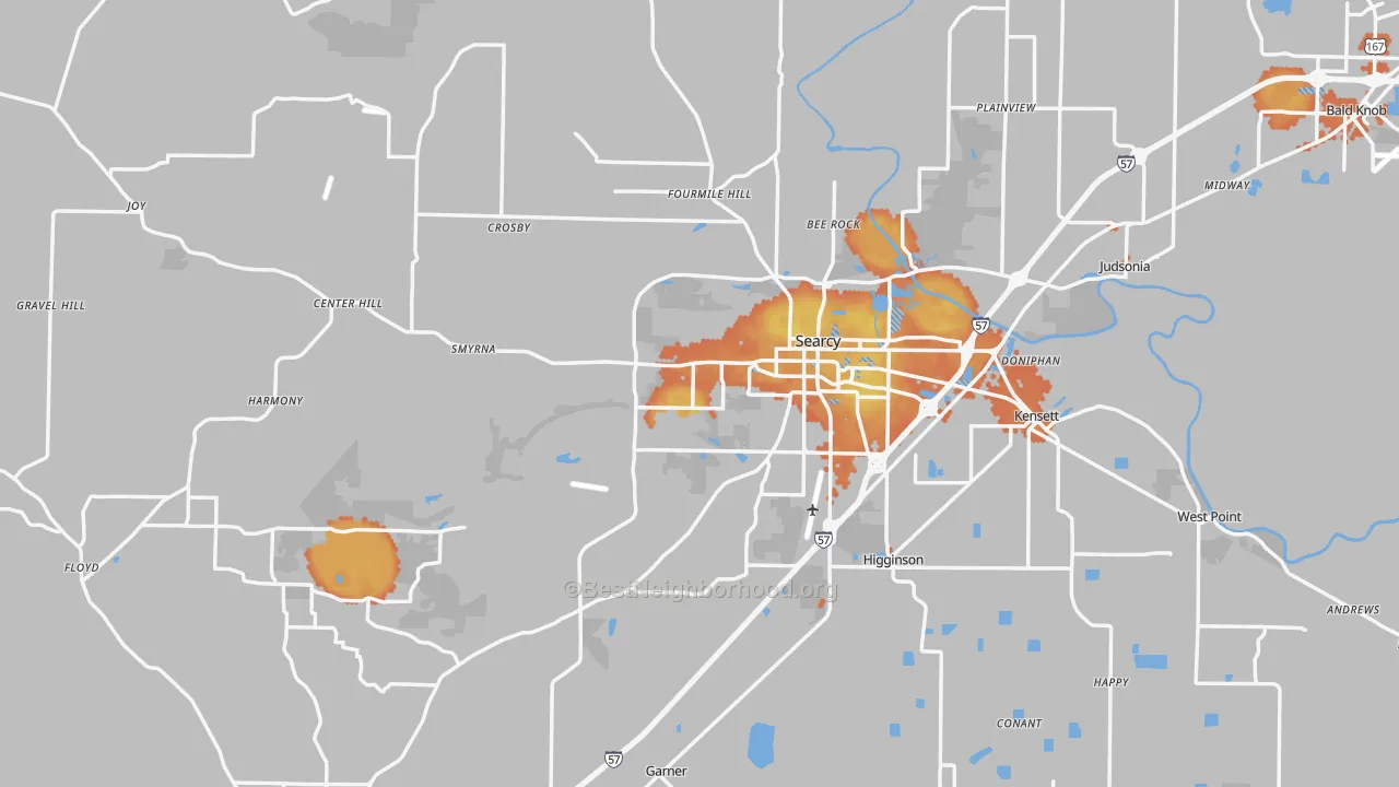 Bike Grade map of White County, AR