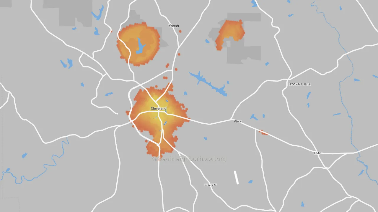 Bike Grade map of White County, GA