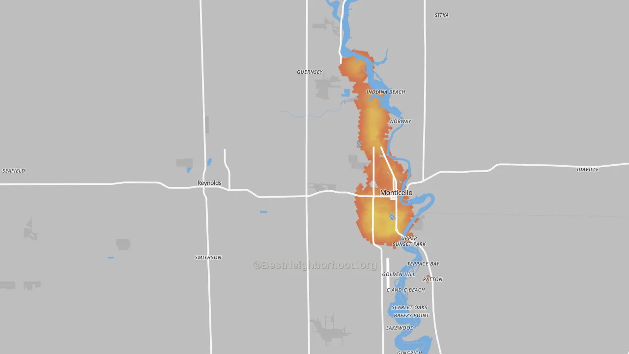 Bike Grade map of White County, IN