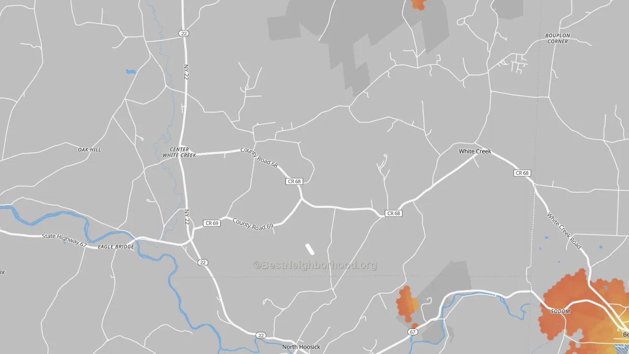 Bike Grade map of White Creek, NY