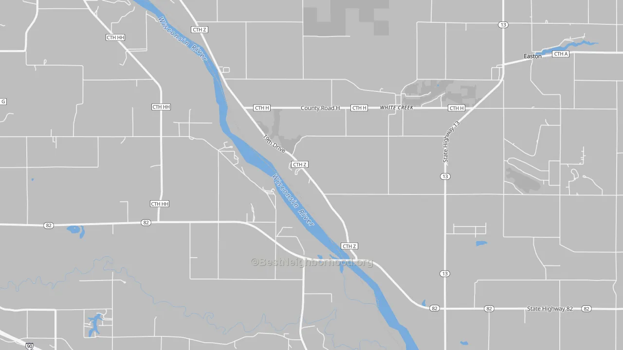 Bike Grade map of White Creek, WI