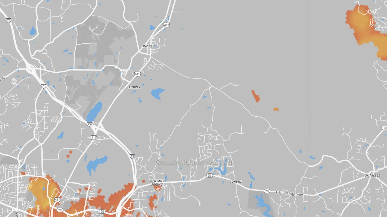 Bike Grade map of White, GA
