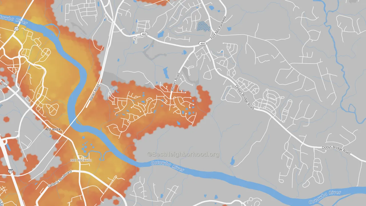 Bike Grade map of White Grove, Fort Mill, SC