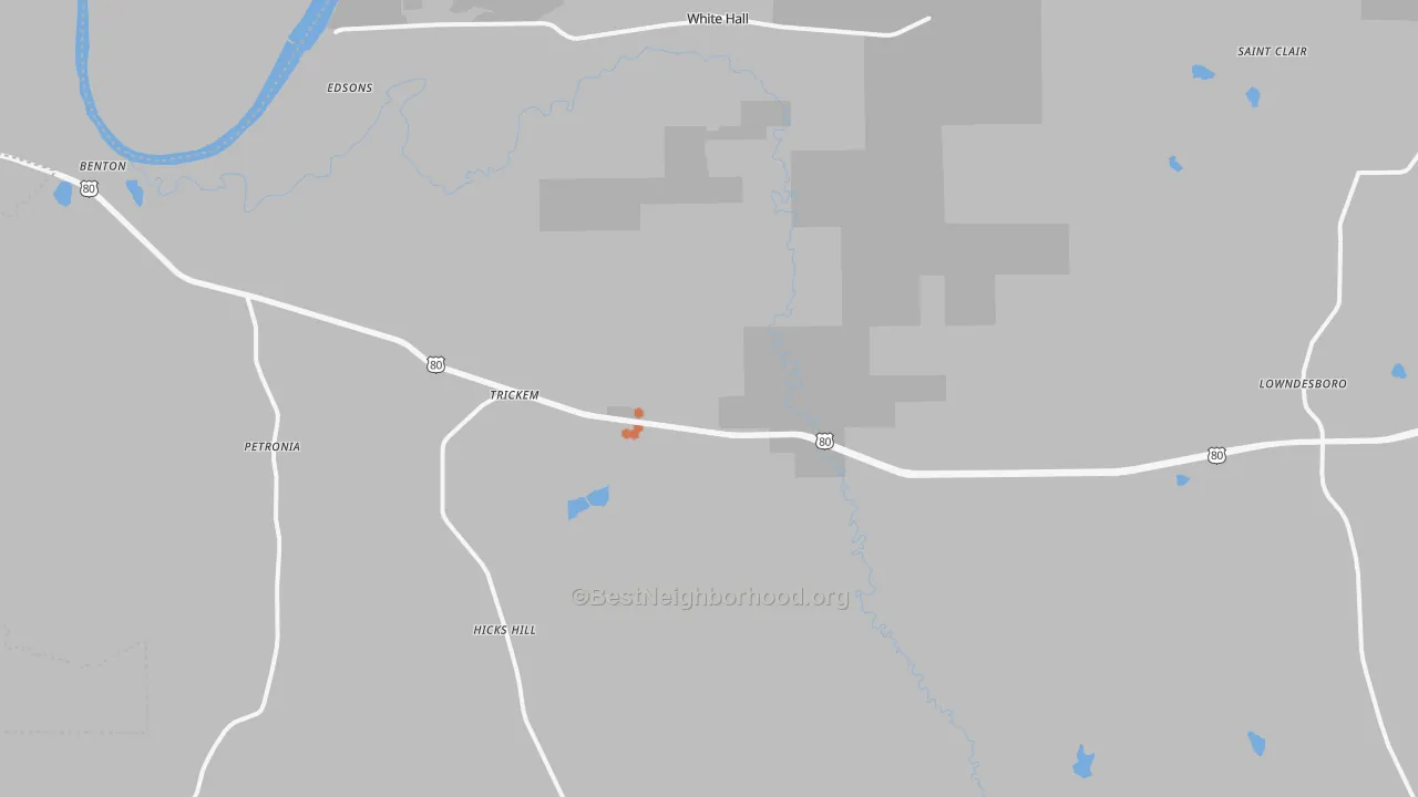 Bike Grade map of White Hall, AL