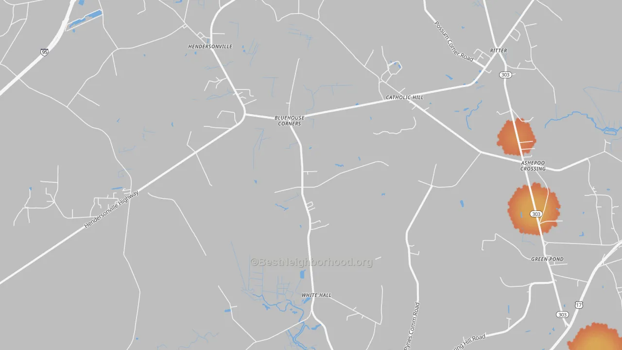 Bike Grade map of White Hall, SC