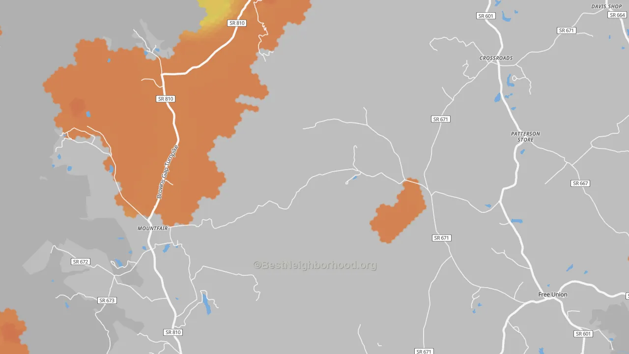 Bike Grade map of White Hall, VA
