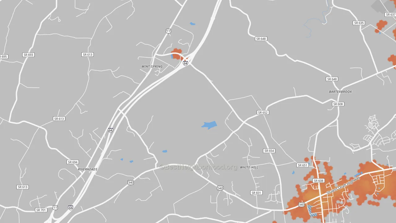 Bike Grade map of White Hill, VA