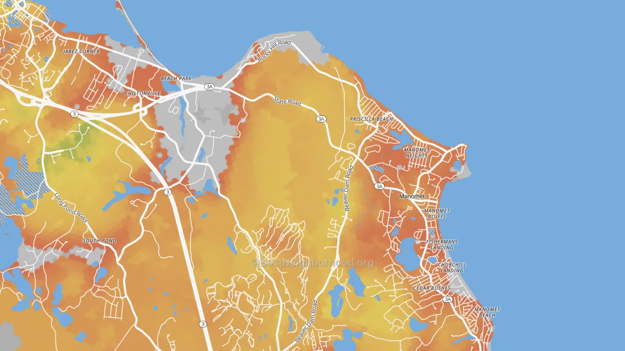 Bike Grade map of White Horse Beach, MA
