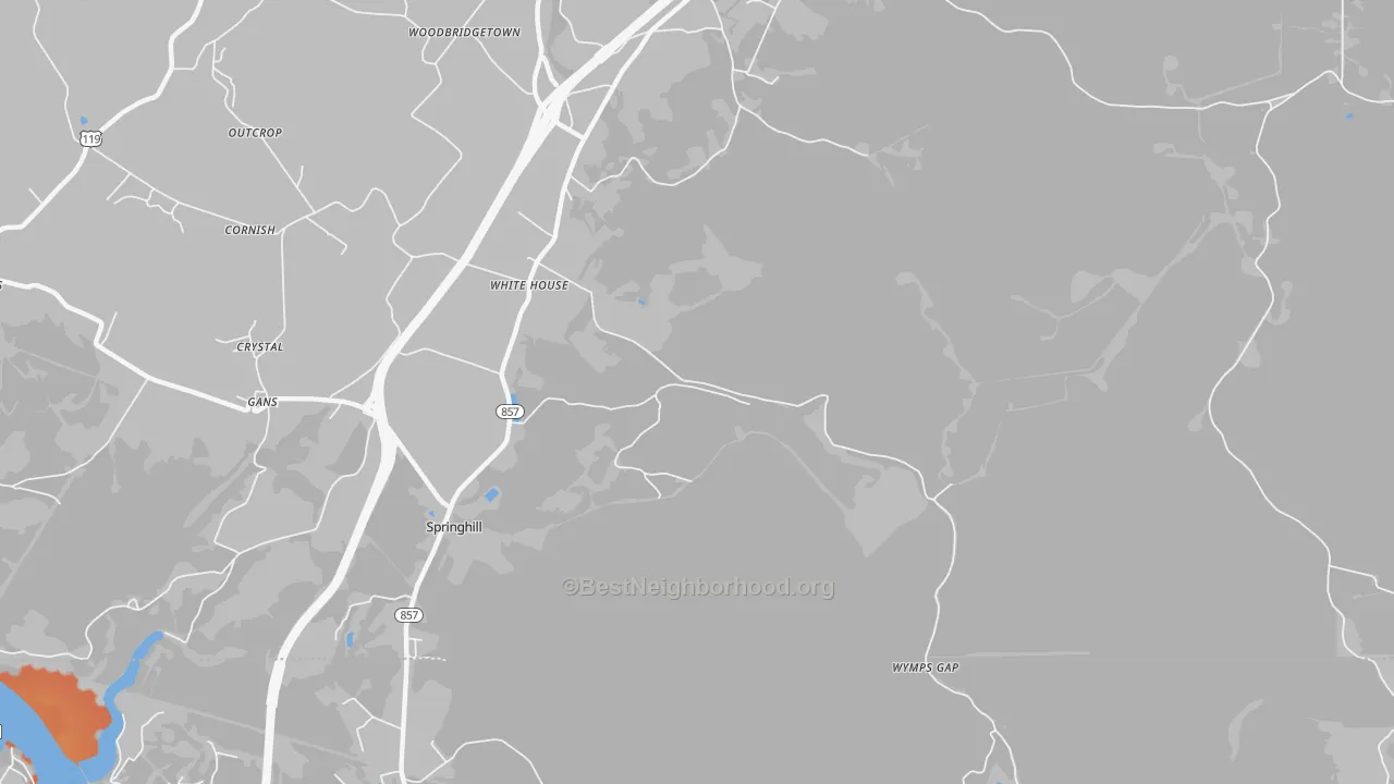 Bike Grade map of White House, PA