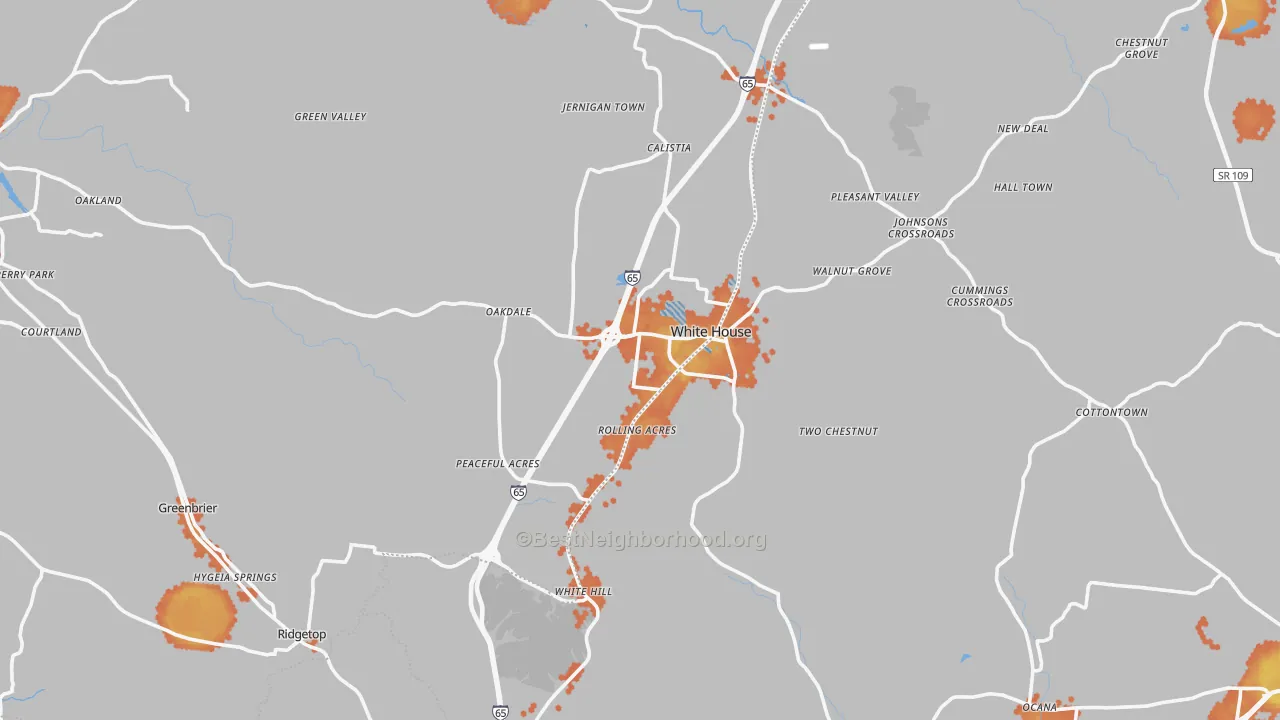 Bike Grade map of White House, TN