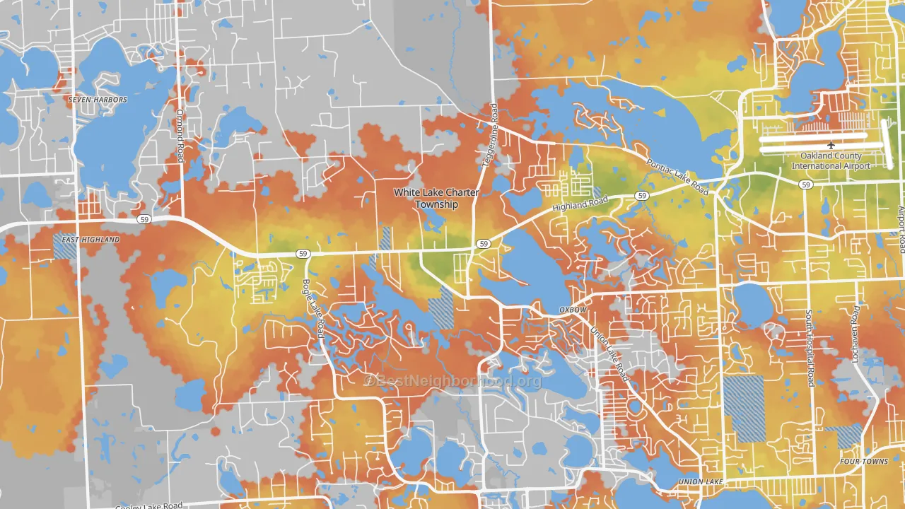 Bike Grade map of White Lake, MI