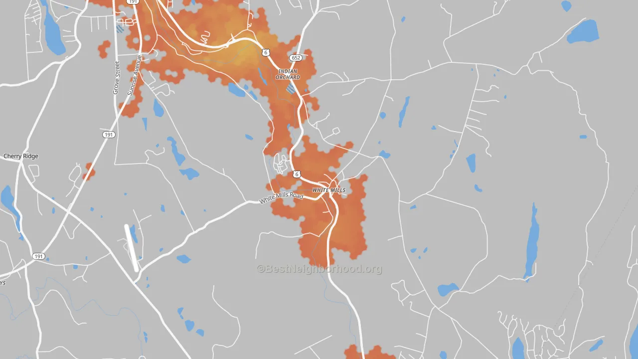 Bike Grade map of White Mills, PA